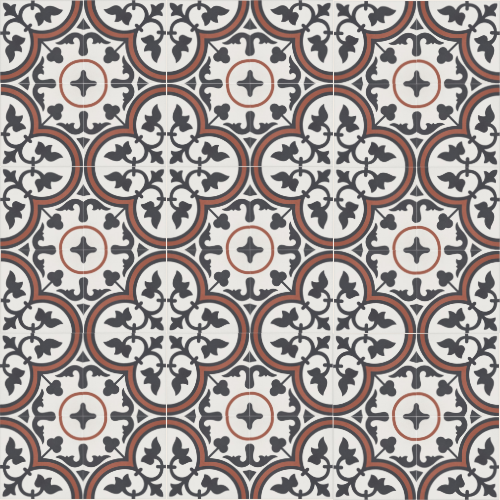Carrelage ciment motif floral – charme rétro