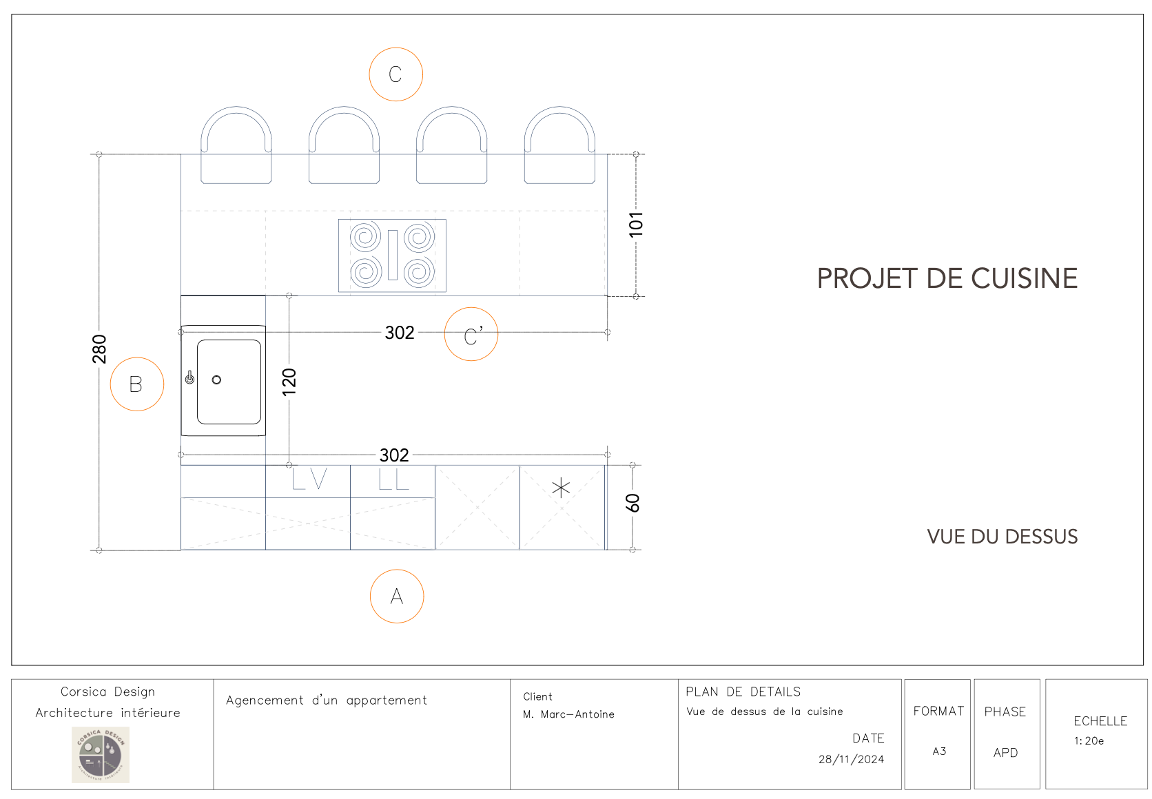 plan de la cuisine