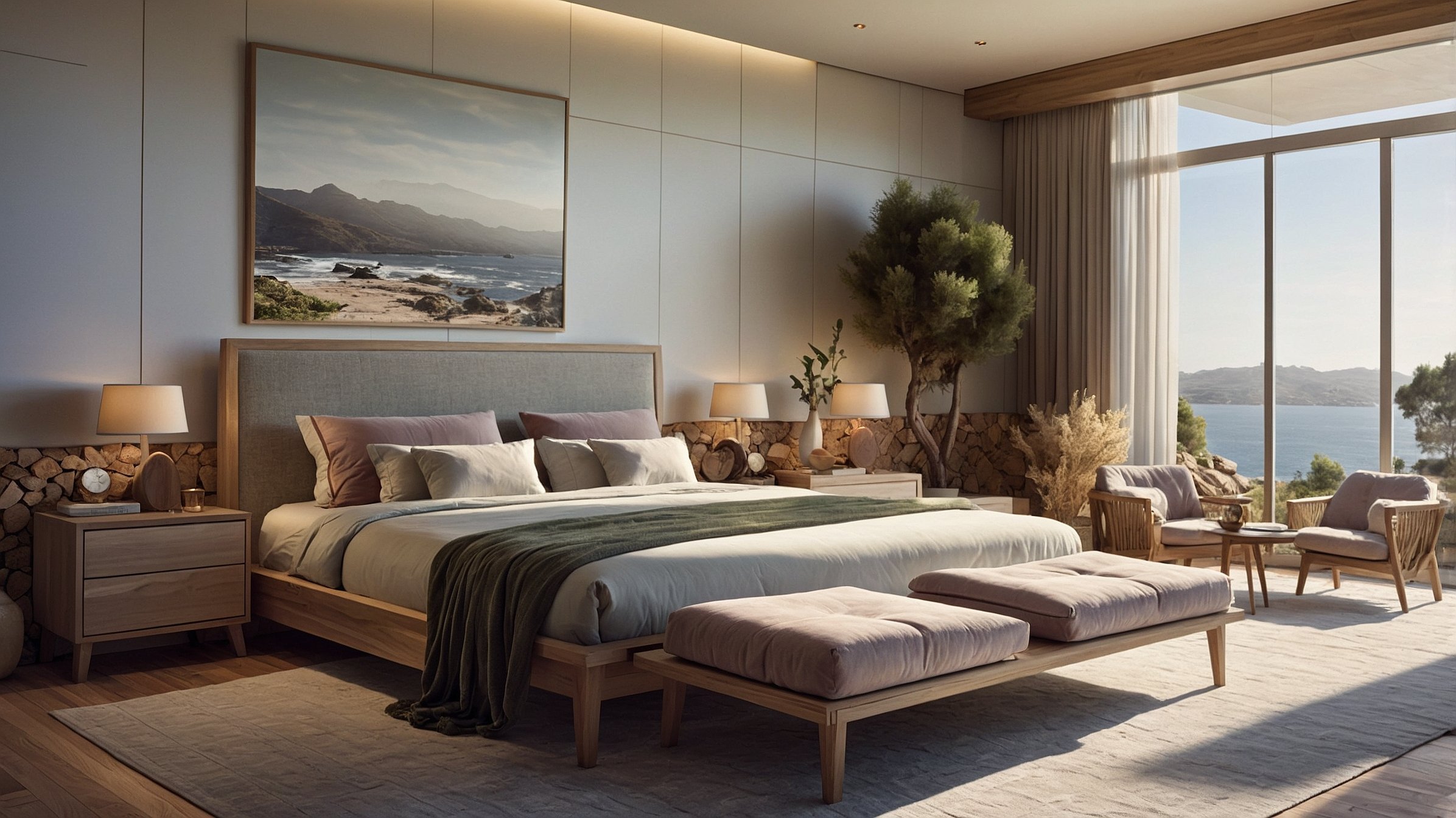 Suite décorée avec élégance et simplicité