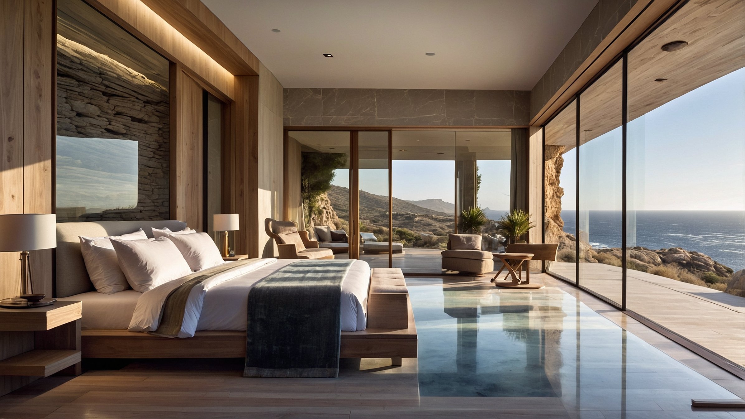 Chambre connectée avec vue sur l’horizon méditerranéen
