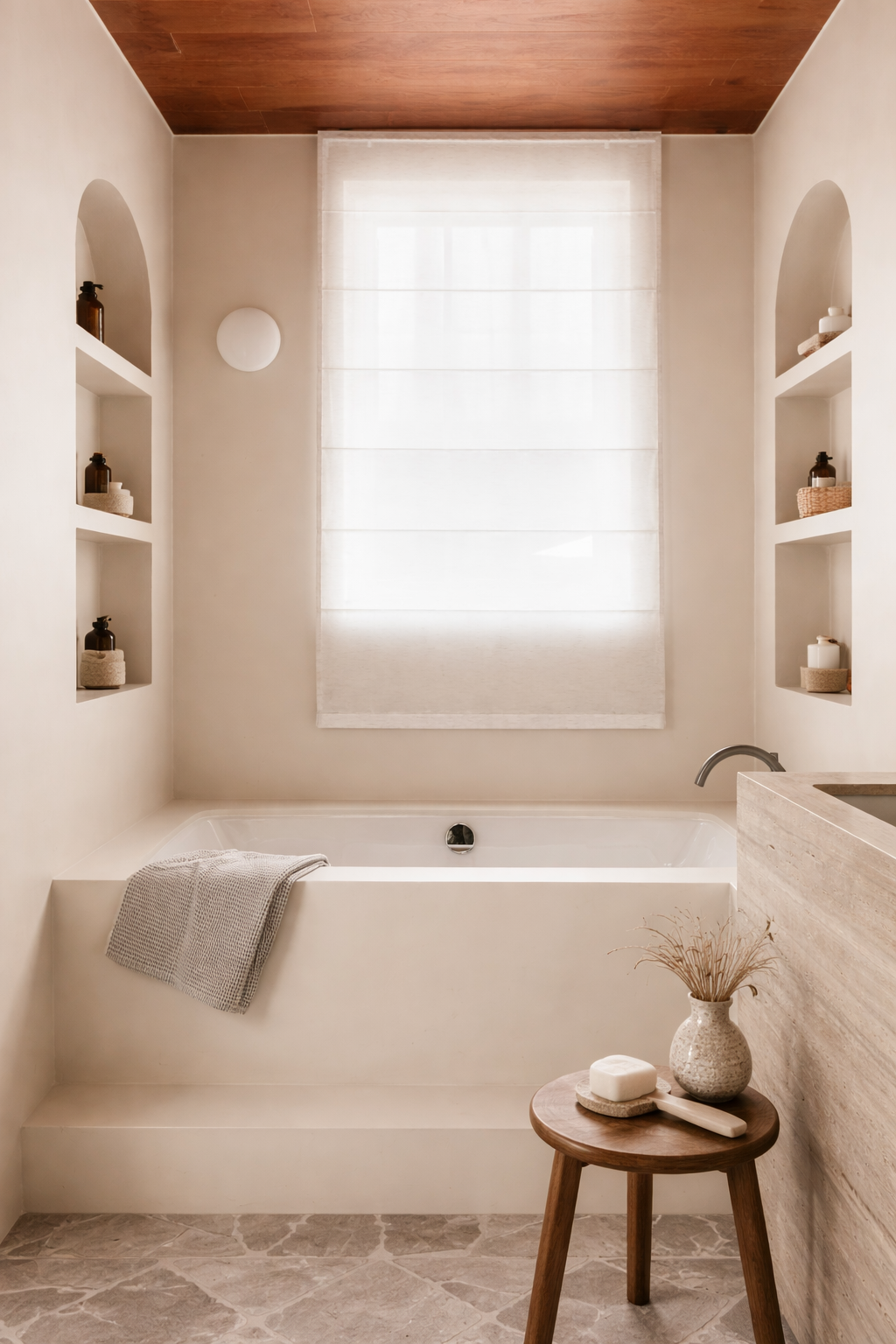 Salle de bain contemporaine avec niches – architecture intérieure 2026
