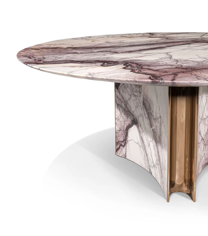 VISIONNAIRE KERWAN Table ronde en marbre Lazy Susan - Designer Alessandro La Spada