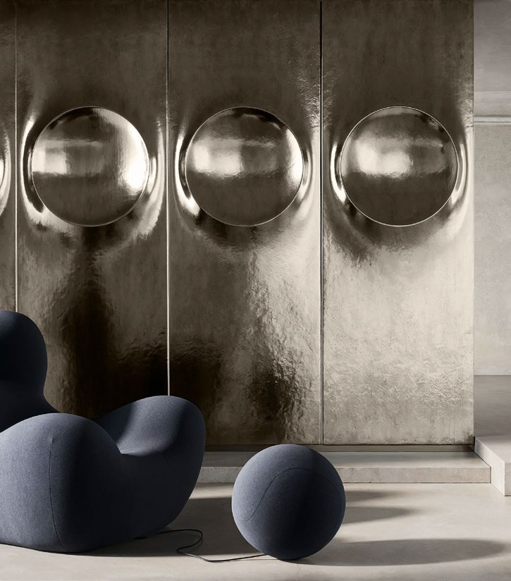 MATERICA MAGIC MIRROR Boiserie en métal - Designer DRAW Studio