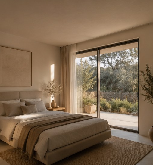 Casa Mare, chambre ouverte sur le jardin